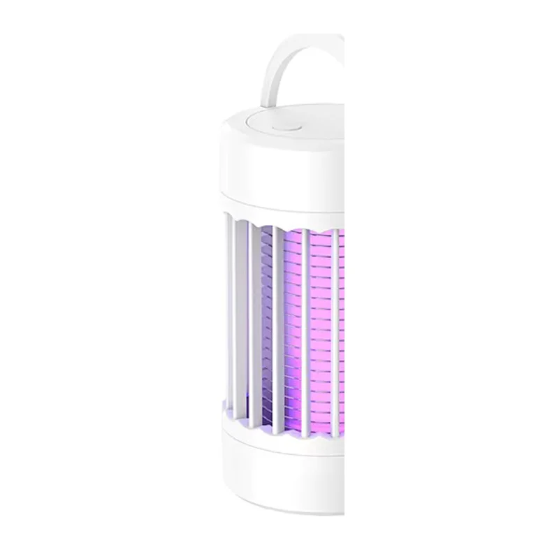 Lampe anti-moustique rechargeable Luciolia de face, grille et anse de transport visibles